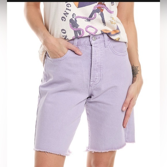 7 for all Mankind Dark Lavender Easy James shorts, size 26, NWT 100% cotton - Picture 1 of 14